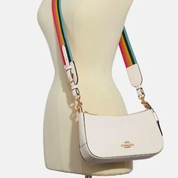 Coach Bags White Coach Jes Baguette Bag With Rainbow Strap Poshmark